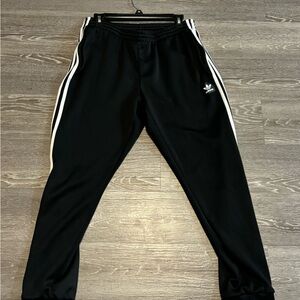 Adidas 3 Stripe Black Track Pants - men’s size L